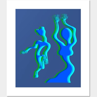 Lazer Guided Melodies (blue) Posters and Art